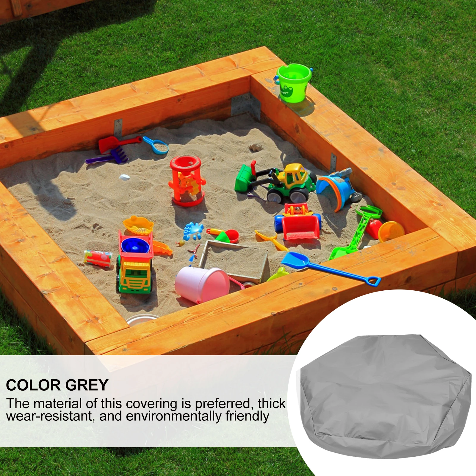 

1 pc Children Toys Sand Pit Cover 140x110x20cm Gray Waterproof Dustproof Oxford Cloth Sandbox Protector Garden Spa Facility