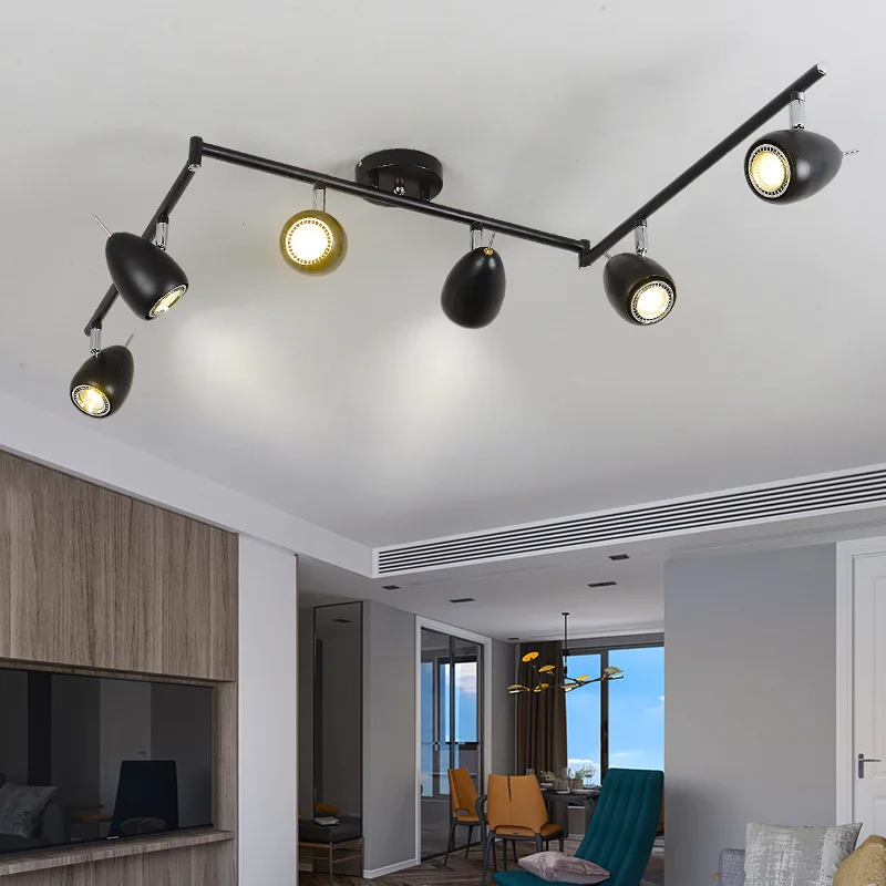 

Background Wall Spotlight Clothing Shop LED Track Light Simple Creative Living Room Bar Industrial Style Spotlight Installation