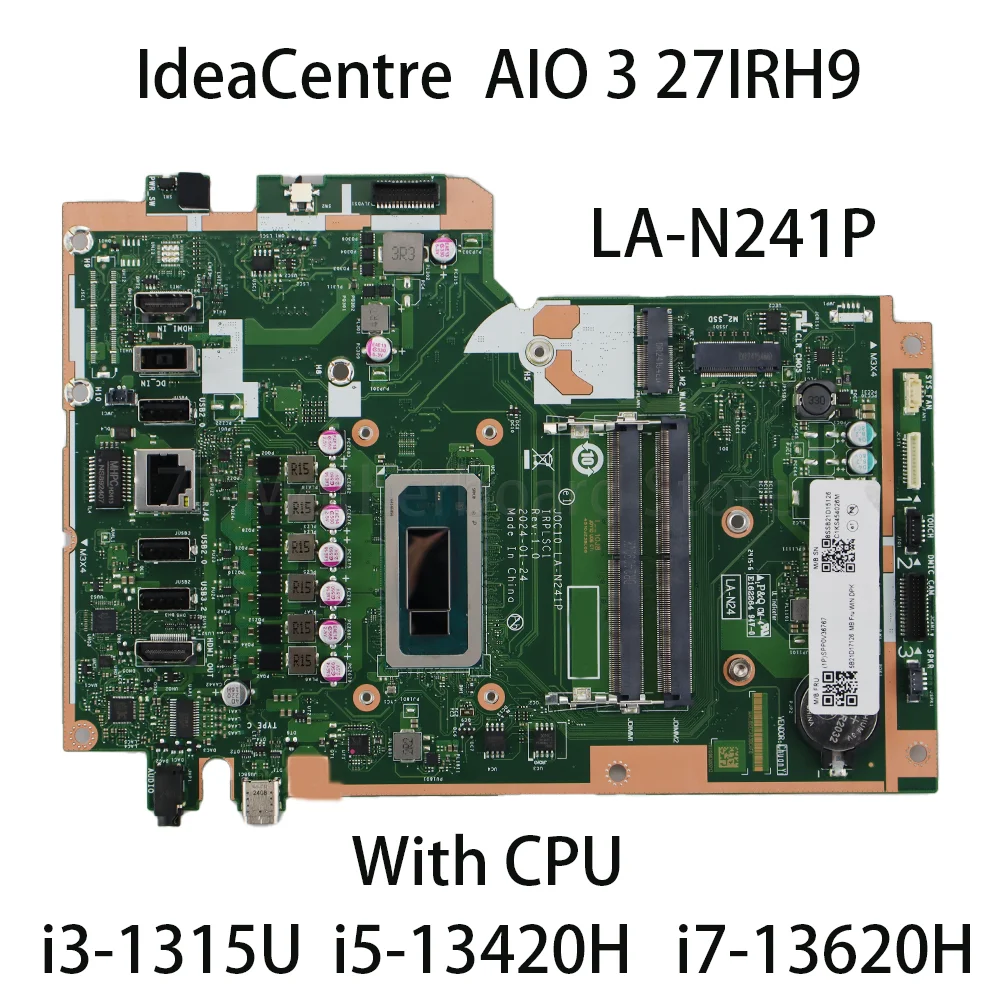 Laptop Motherboard For Lenovo IdeaCentre AIO 3 27IRH9 LA-N241P With CPU i3-1315U i5-13420H i7-13620H 5B21D17131 5B21D17128