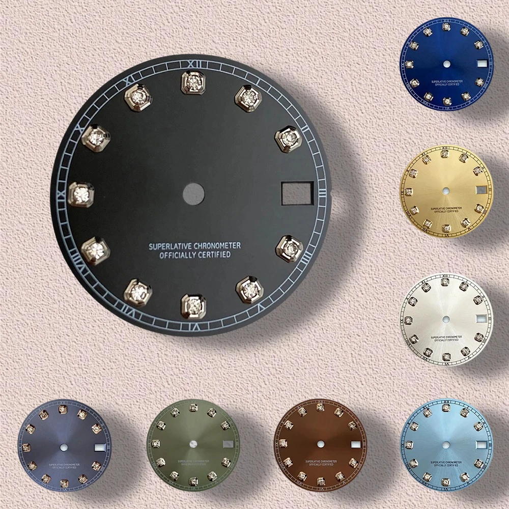 

28.5mm S Logo Diamond NH35 Dial Suitable for NH35/NH36 Movement Watch Modification Accessories High Quality NH35 Accessories ﻿