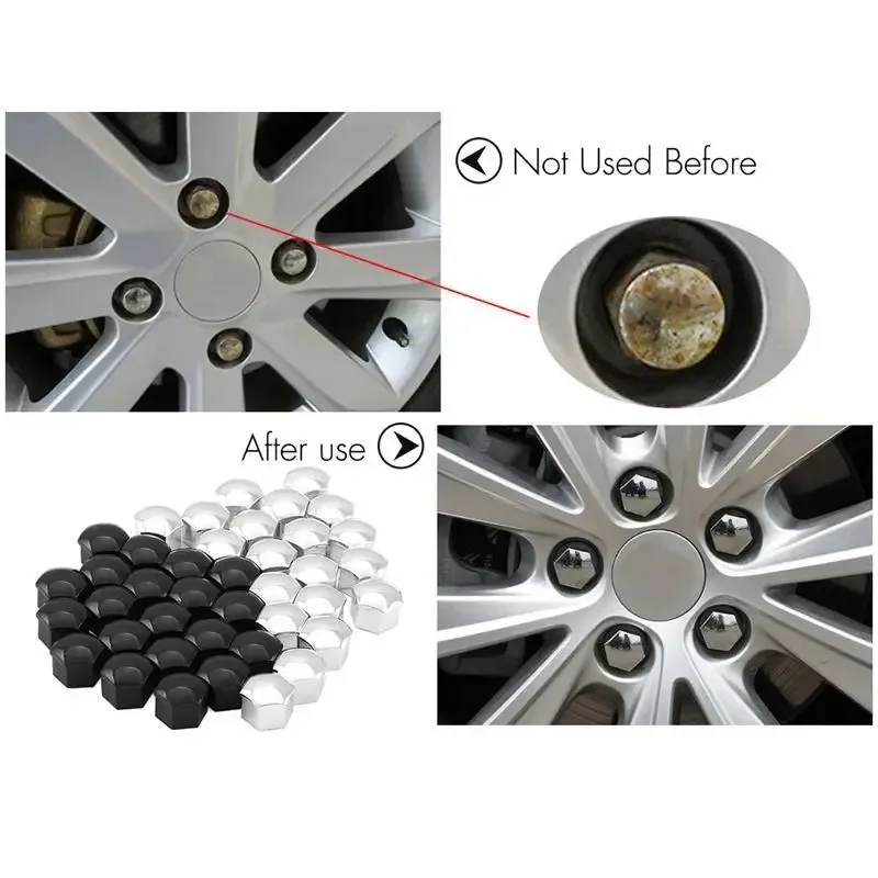 22/21/19mm 20PCS Car Wheel Nut Caps Protection Covers Caps Anti-Rust Auto Hub Screw Cover Car Tyre Nut Bolt Exterior Decoration