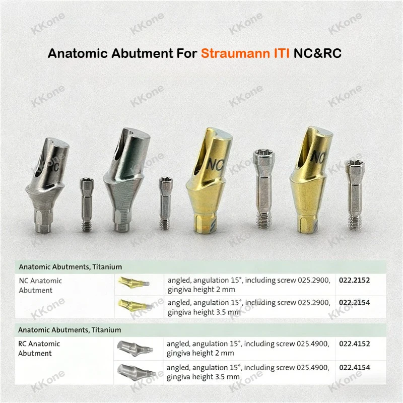 5Sets Dental Clinic Implant Supplies Anatomic Abutment for Straumann IT NC & RC Medical Titanium Alloy