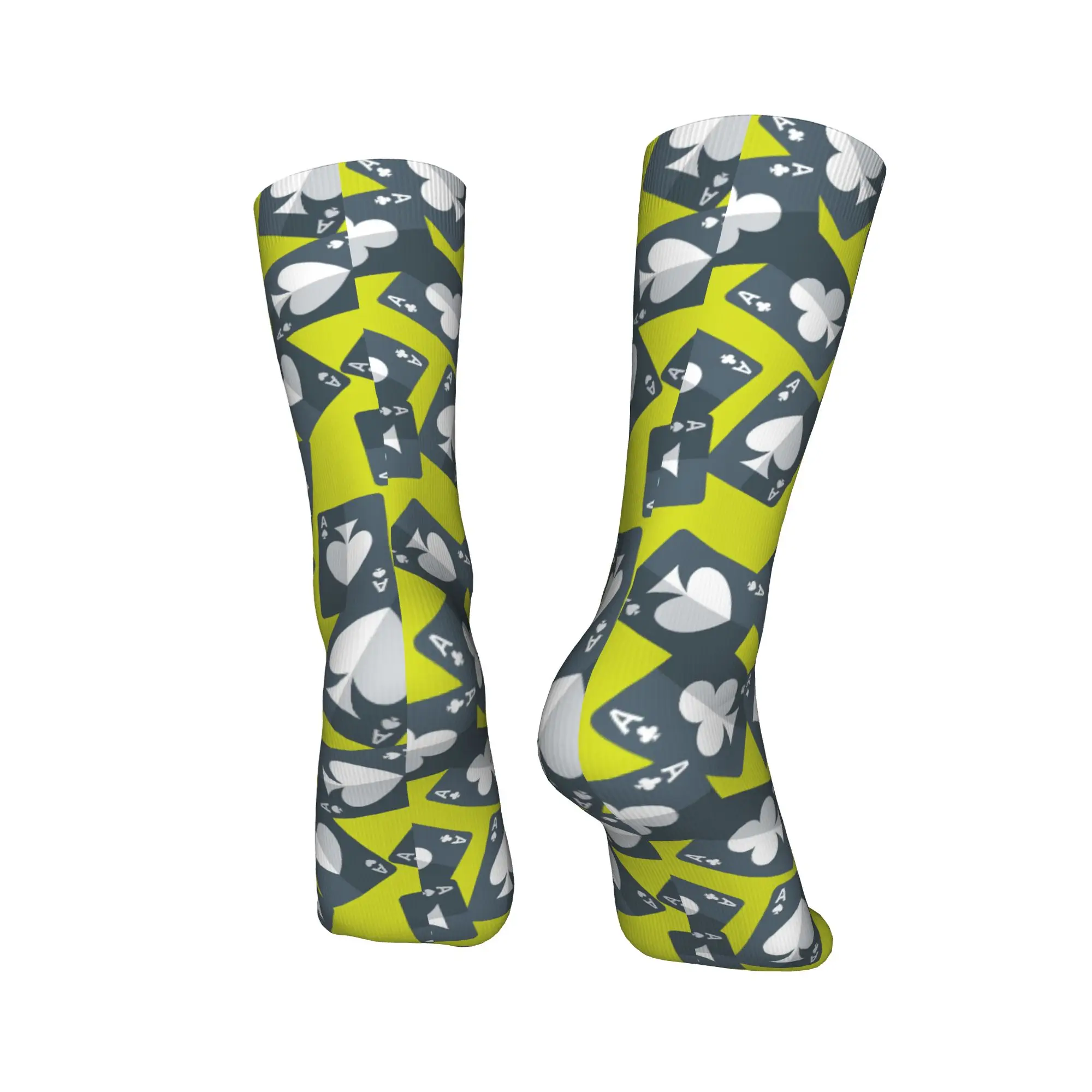 Aces أوراق اللعب سلس نمط الجوارب تصميم جوارب عدم الانزلاق الرجال الجوارب لينة تنفس الخريف الترفيه جوارب رياضية