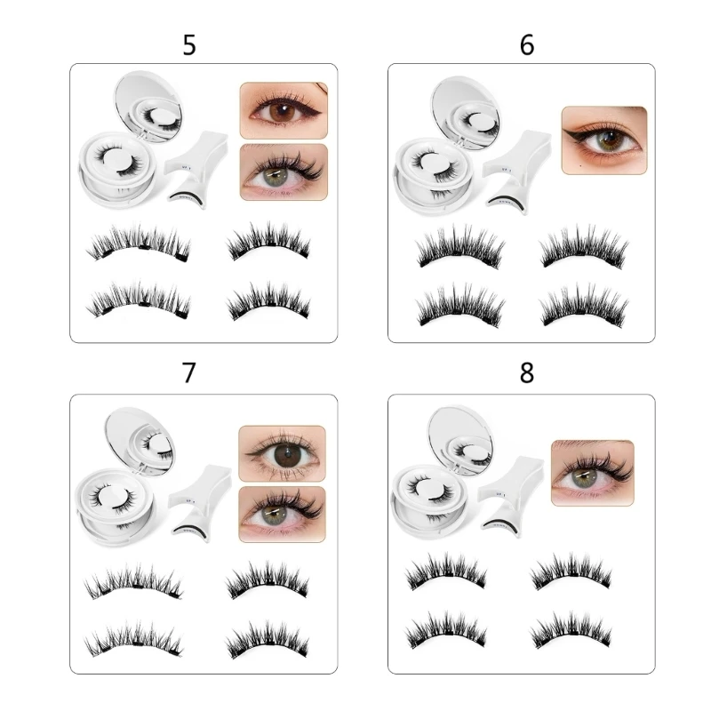 2 pary sztucznych rzęs Rzęsy magnetyczne Naturalny wygląd Sztuczne rzęsy Zestaw podwójnych rzęs Grube rzęsy na imprezę