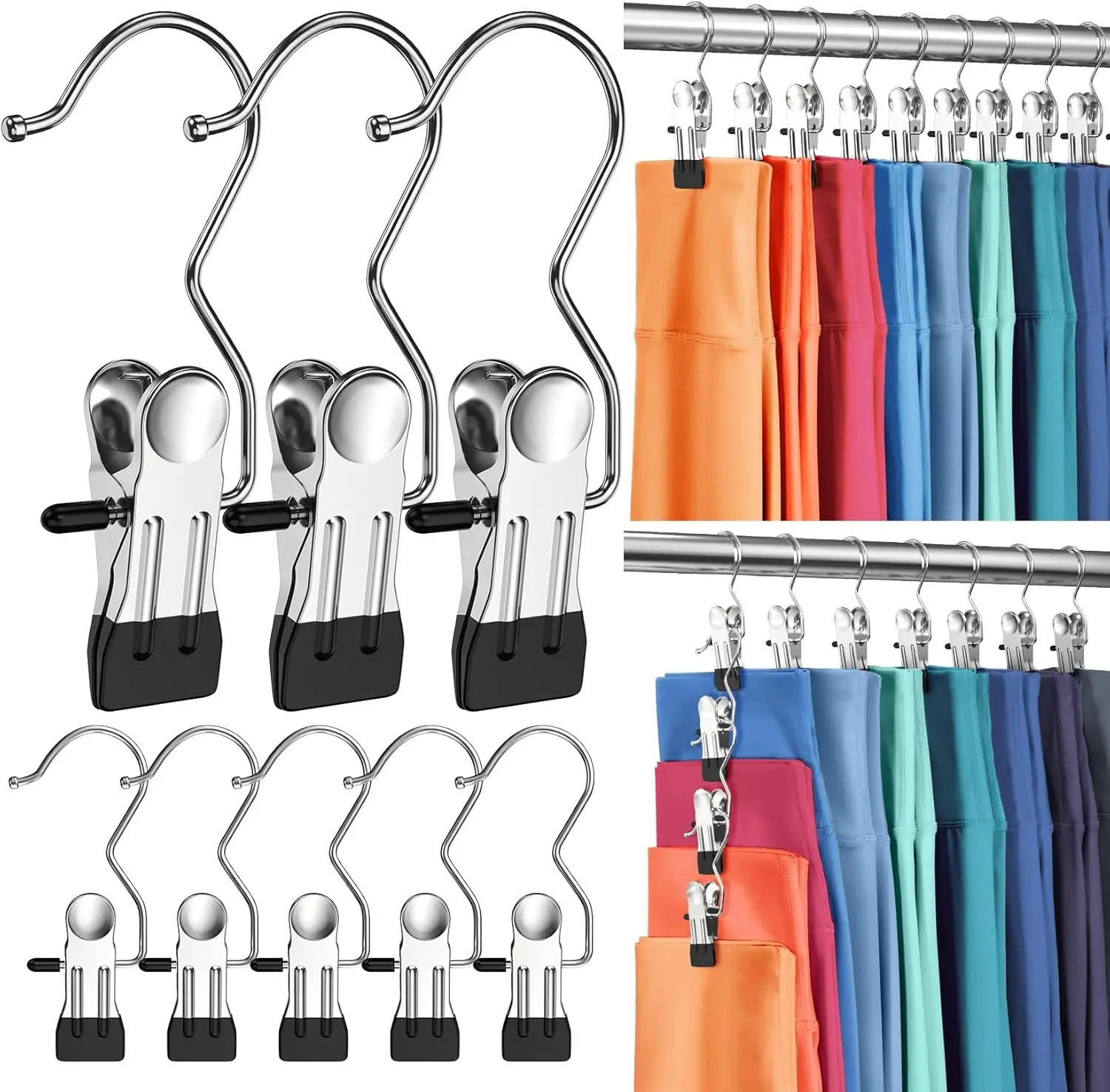 Stainless Steel 3-Letter Clip for Use, Anti Slip, Strong, Seamless Pantyhose Clip, Windproof and Drying Clip, Multifunctional Cl