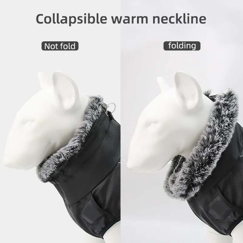 Clothes For Large Dogs Waterproof Big Dog Vest Jacket Autumn Winter Warm Fur Collar Pet Dog Coat For French Bulldog Wilma Dog
