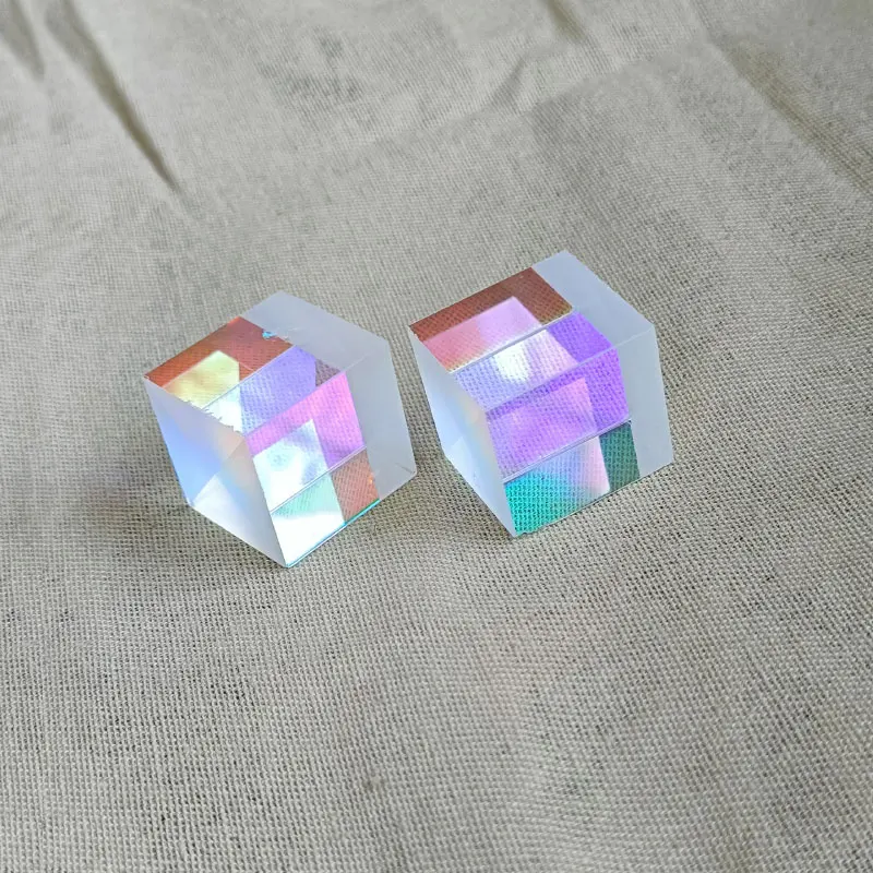 2PCS 20x17mm Defective Cross Dichroic X-Cube Prism RGB Combiner Splitter Optical Glass Square Prism Party Home Decoration DIY