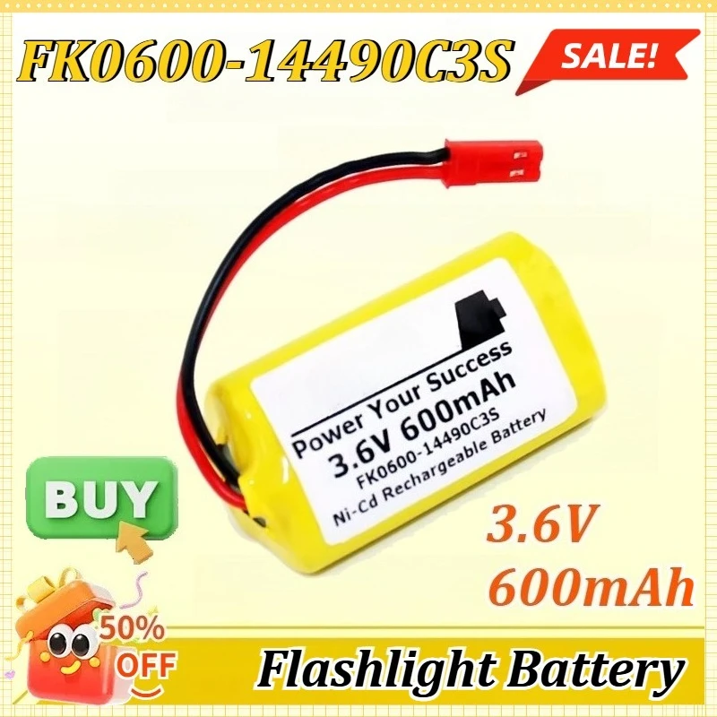 

FK0600-14490C3S/FK0900-14490C3SY 3.6V 600mAh/900mAh Ni-Cd Rechargeable Battery for Remote Control Wireless Transmitter Luminous