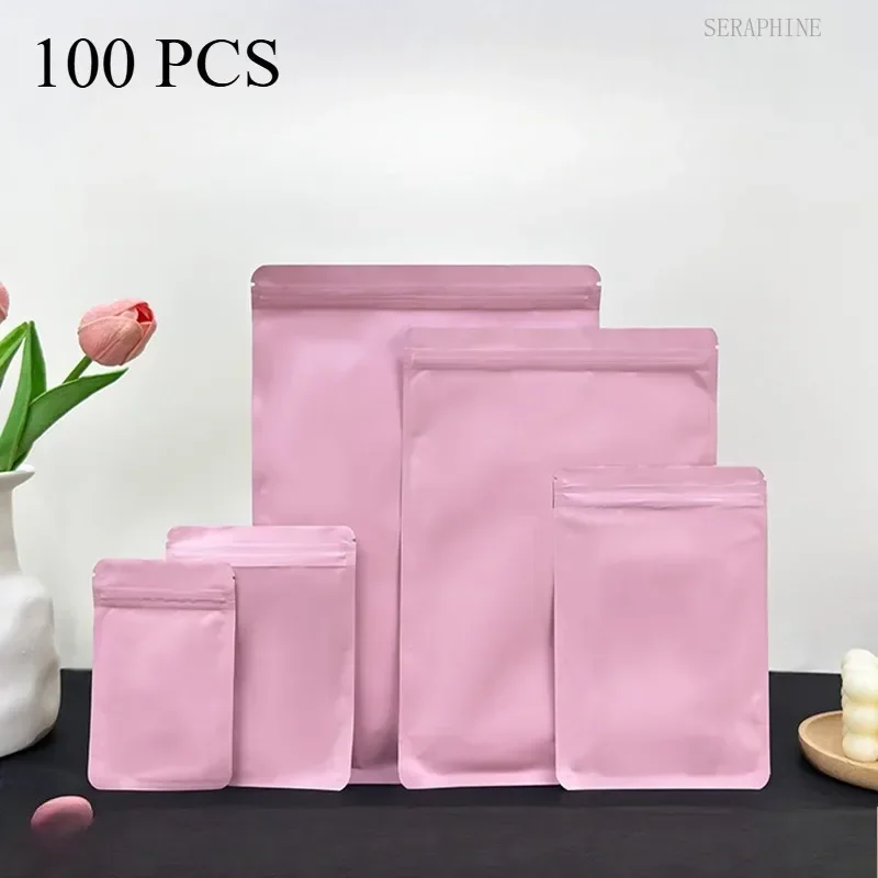 100pcs Blind High Bags Aesthetic Jewelry Value Gifts Small Blind Box Coated Packaging Aluminum Frosted Self-sealing Bags Opaque