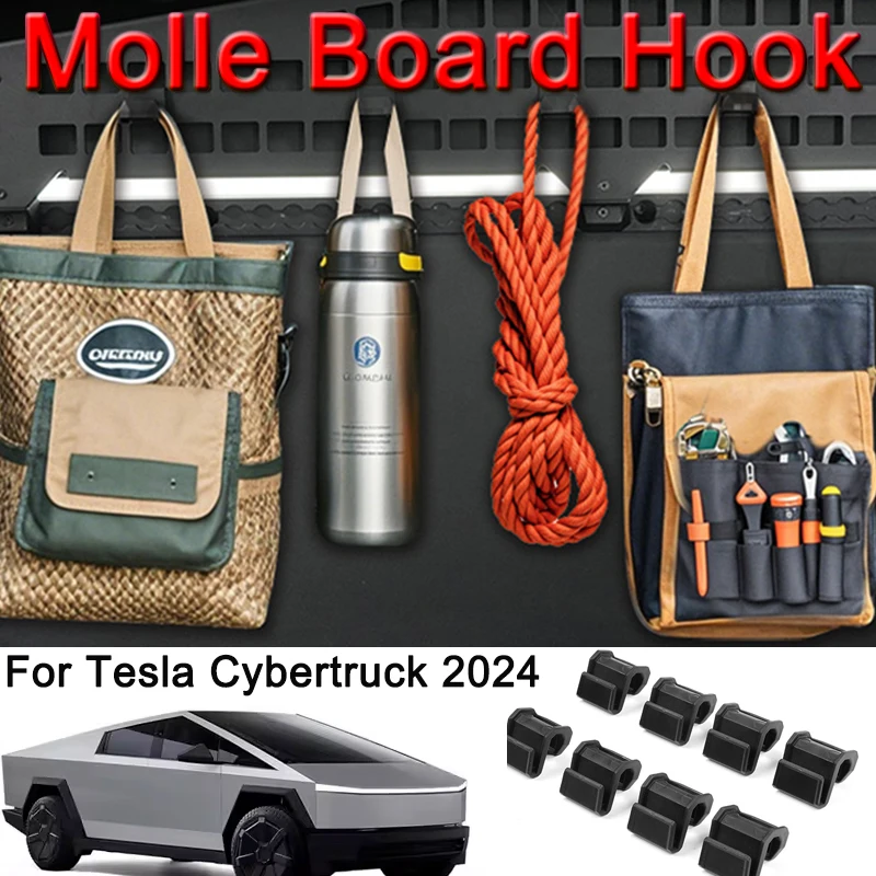

Для Tesla Cybertruck 2024-2025 Molle панельный крючок автомобильный алюминиевый сплав продуктовая задняя сумка для багажника вешалка держатель аксессуары