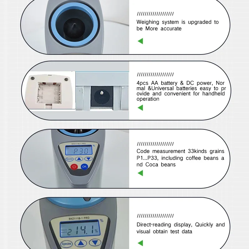 SKZ111B-1 PRO Low Price 3-35% Paddy Grain Digital Maize Moisture Meter Tester Analyzer LDS-1G for Food Coffee Cocoa Bean