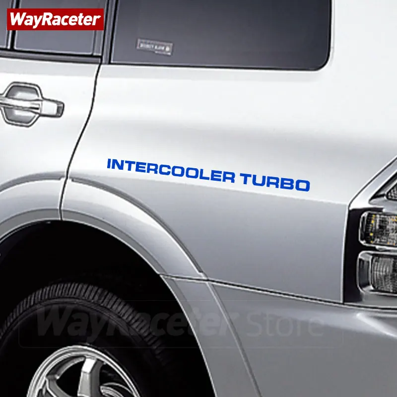 2 Pcs Intercooler Turbo Sticker Reflective Graphics Vinyl Decal For Mitsubishi Pajero Shogun Montero Side MK2 V20 Accessories