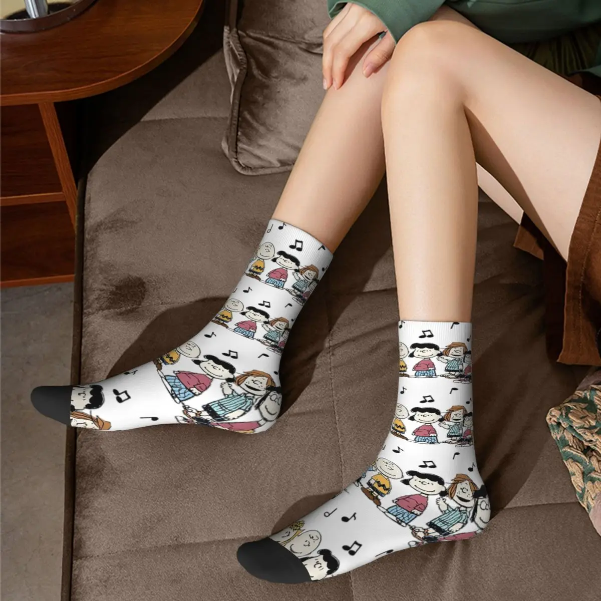 Autumn Winter Fashion Men\'s Women\'s Peanuts Schroeder Pigpen Franklin Charlie Sally Snoopy Socks Breathable Crew Socks