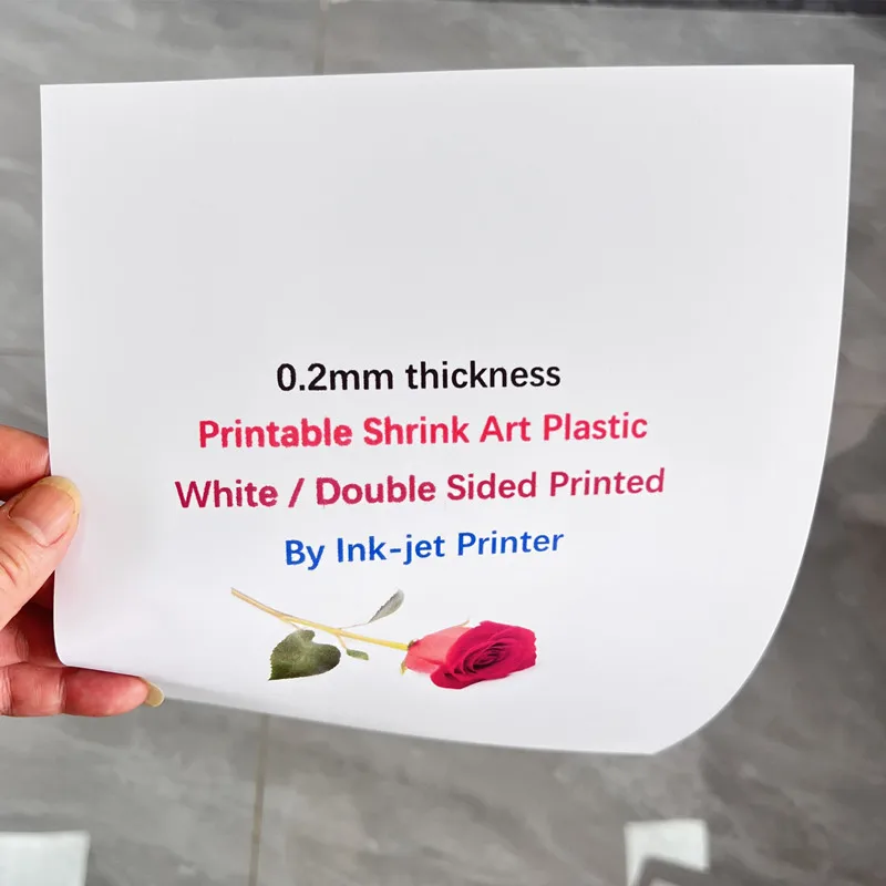 0.2mm Thickness Shrink Art Film Inkjet Printable A4 Paper Shrink Plastic Sheet Blank Single Double Sided Printed for DIY Charms