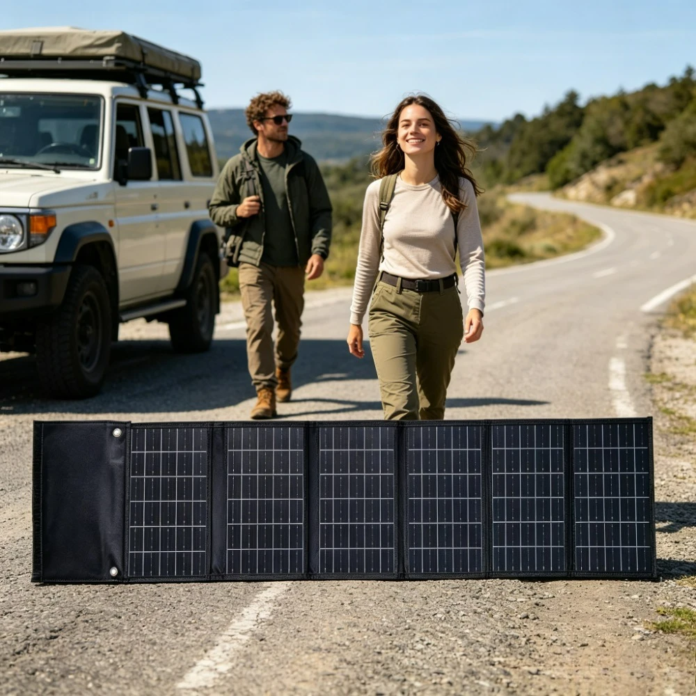 Portable Waterproof Foldable Solar Panel Charger 50W 90W Solar Power Bank With USB DC Output For Outdoor Camping Hiking Cycling