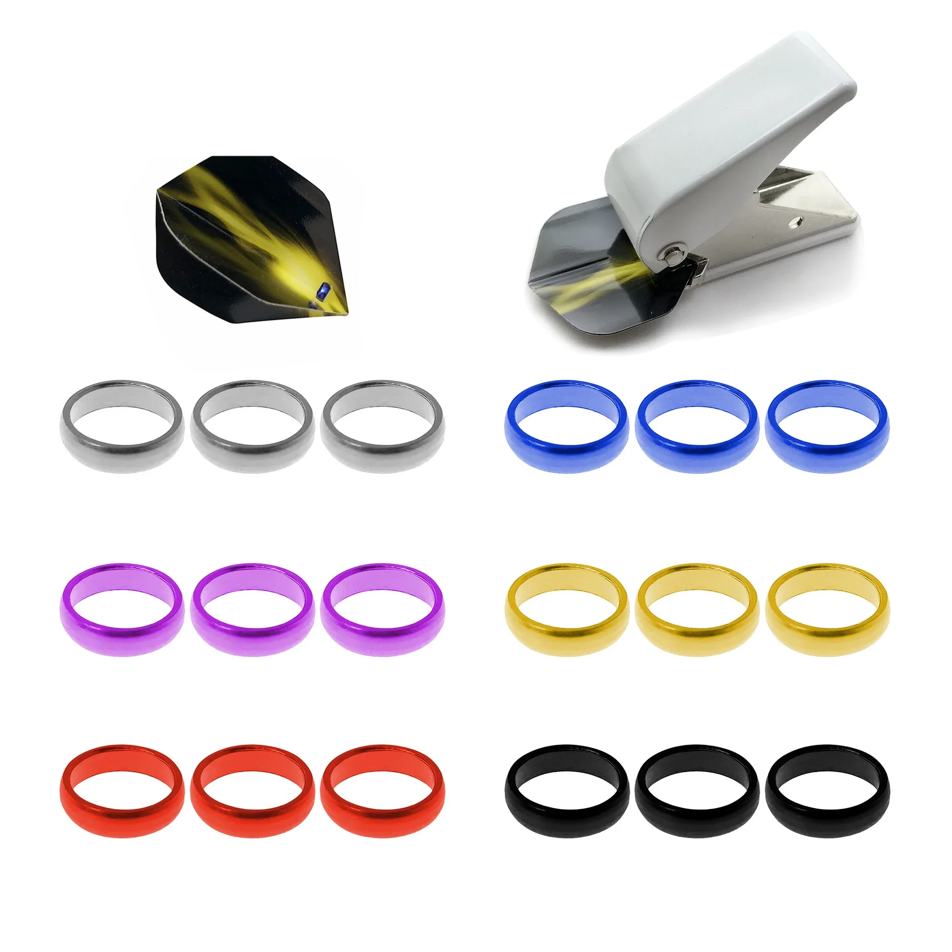 6PCS Aluminum Alloy Protective Ring Dart Flight Fixed Ring  Dart Rod O-ring Aluminum Ring Lock The Dart Wing HBS