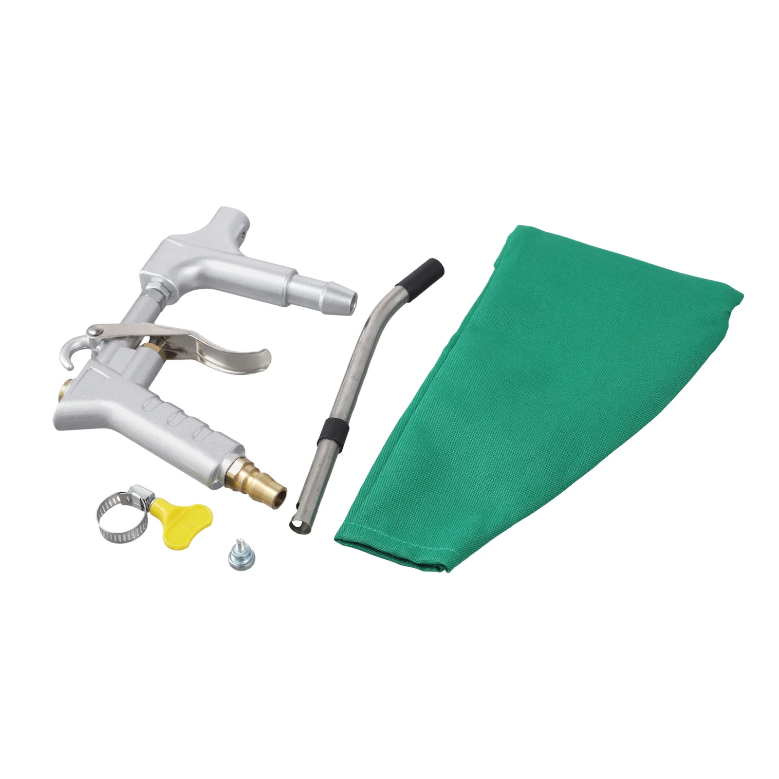 Air Pump Cleaner Silver Green Dual-Purpose Vacuum Cleaner Lightweight Aluminum Construction Two-Step Rotation Adjustment