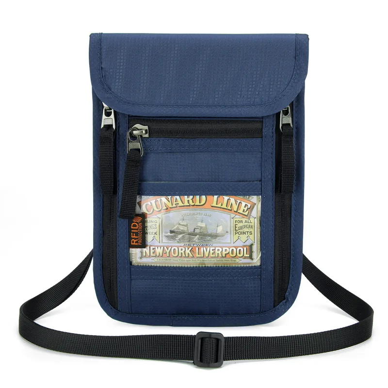 New Outbound Travel Passport Document Bag,Hanging Neck Multifunctional Anti Splashing Water Large Capacity Portable Travel Bag