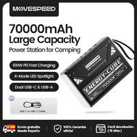 MOVESPEED Z70 Pro Large Capacity Power Bank 100W Max Fast Charge Laptop External Battery Charger for MacBook Pro Outdoor Camping