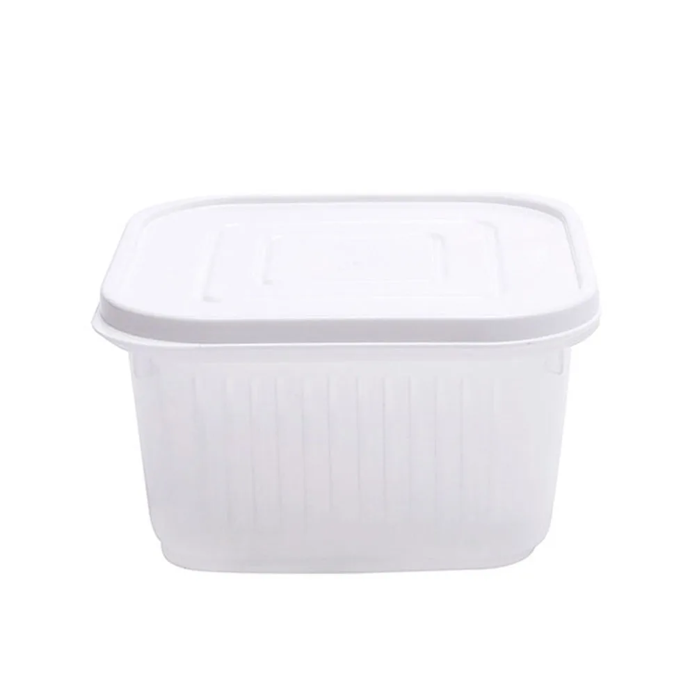 

Fruit Vegetable Storage Box Crisper Transparent Kitchen Container PP Material Dustproof Food Grade Safe Compact Drainer Design