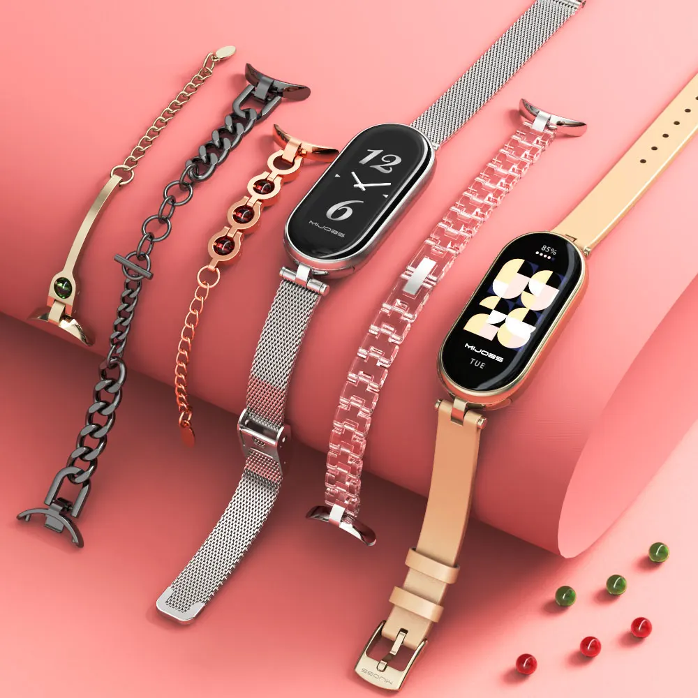 Correa Mi Band 10 9 8 7 6 5 pulsera inteligente versión Global Mi band 9 Correa de reloj pulsera de mujer para Xiaomi Smart Band 8 Correa