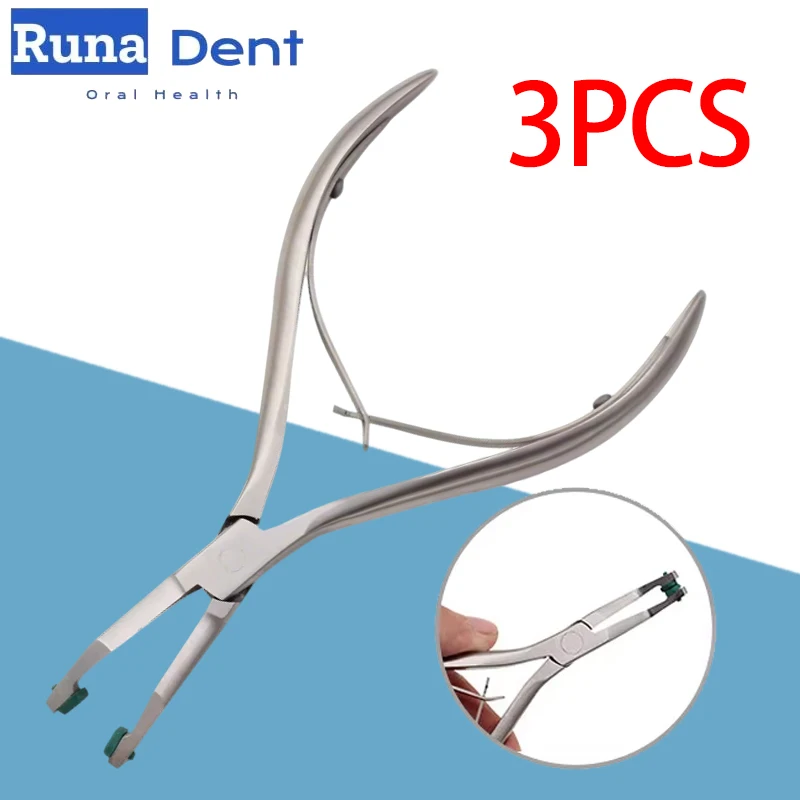 

3PCS Dental Crown Remover Plier Forceps Dentistry Tool Rubber Tipped Removing Temporary Teeth Veneers Spreader Lab Surgical