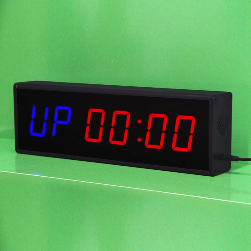 CP13 1.8 Inch 6 Digit Display LED Portable Gym Timer Blue Red 6 Digital Timing Small and Convenient