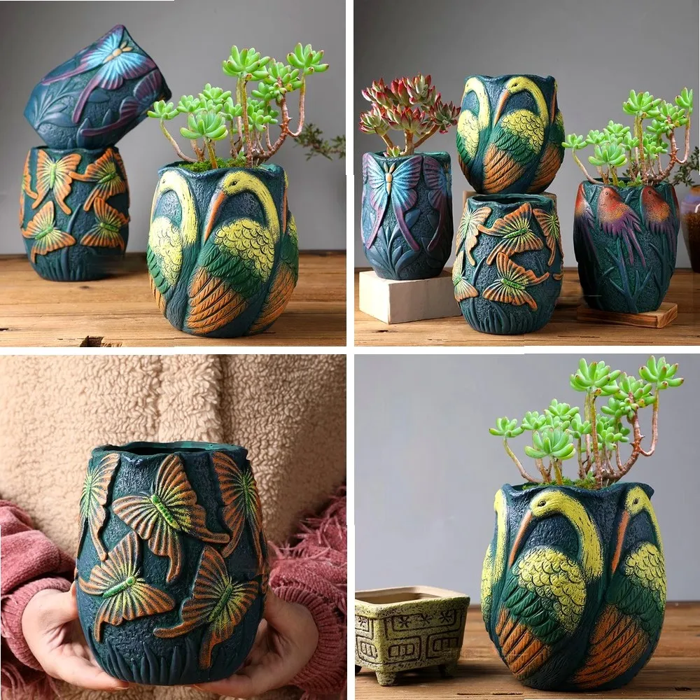 

Home Living Room Decoration Flower Succulent Pot Ceramic Balcony Planting Bonsai Ornaments