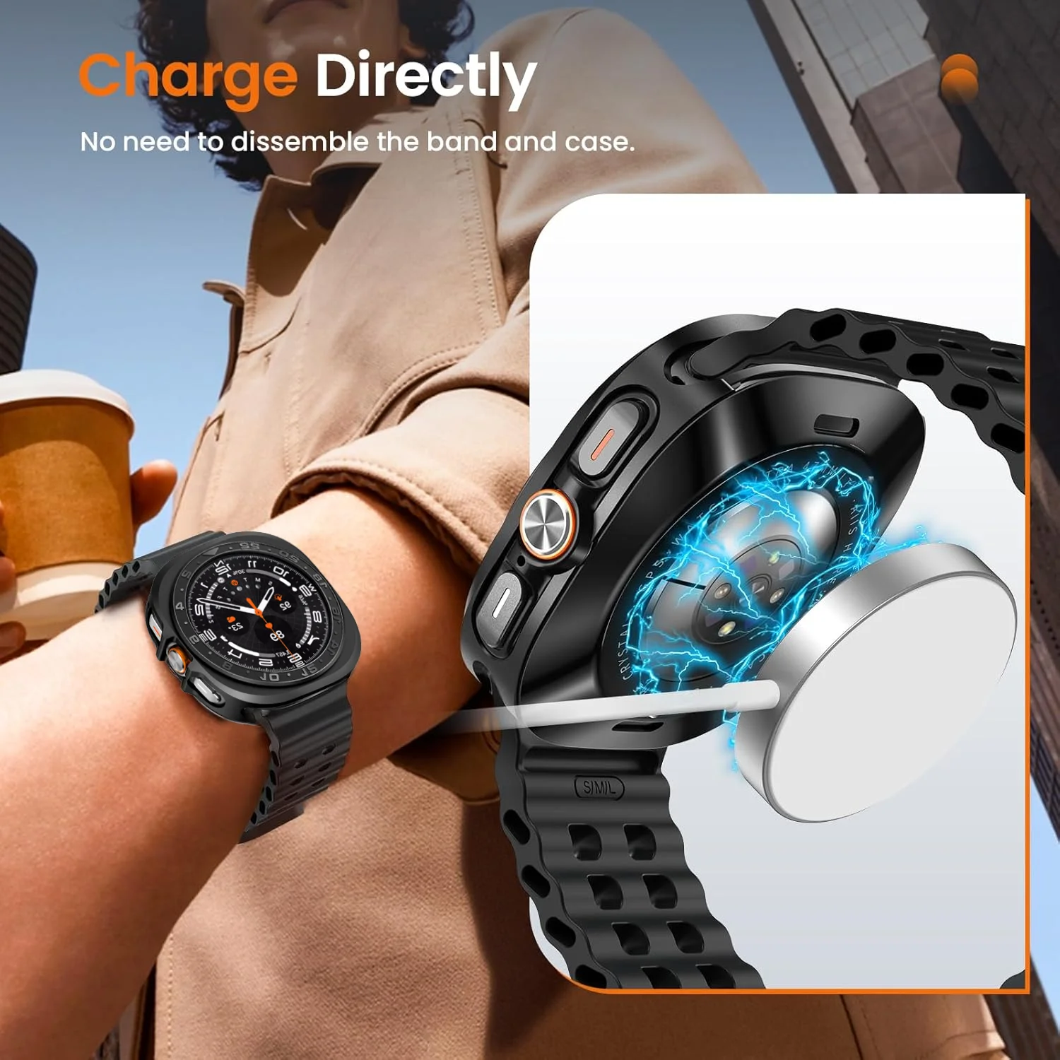 Para samsung galaxy watch ultra 2025 caso liga acessórios quadro duro caixa de metal para samsung galaxy watch 7 ultra 47mm