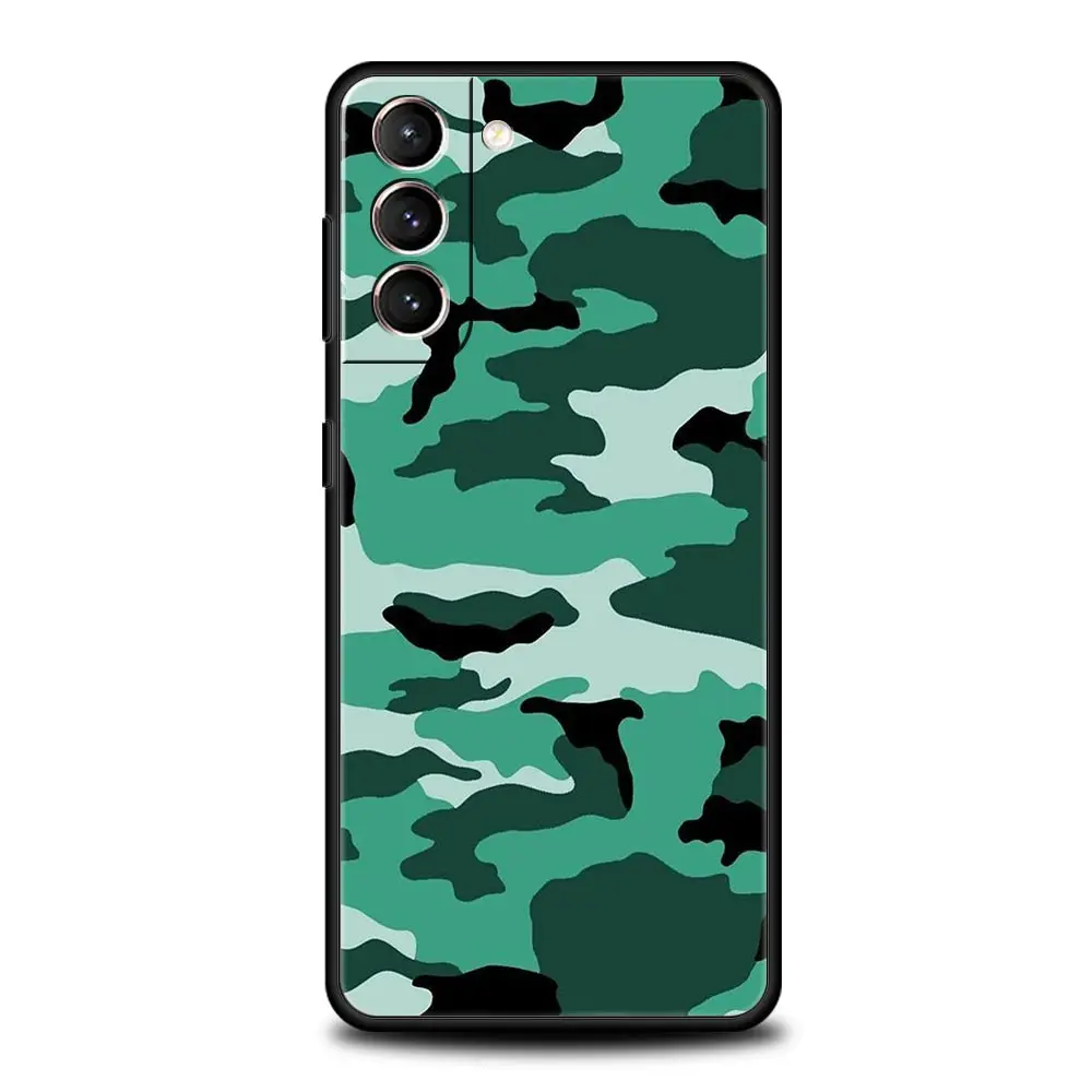 Camouflage Camo Military Army Phone Case For Samsung Galaxy S24 S23 S22 S20 Ultra S21 FE 5G S10 S9 Plus S10E Soft Silicone Cover