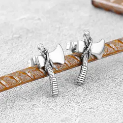 Popular Retro Axe Weapons Viking Earrings Nordic Men's Stainless Steel Fashion Amulet Jewelry Earrings Dedicated To Teen Parties