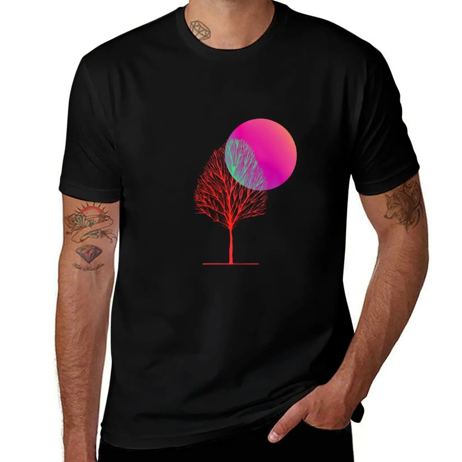 Winter Art In Image Tree T-Shirt oversized blanks shirts men