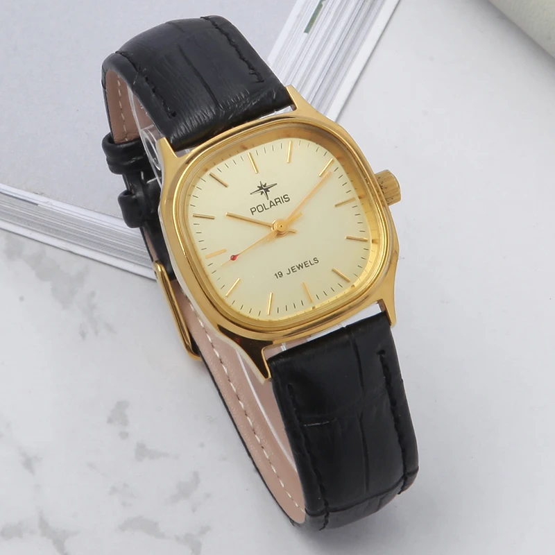 

Простые и щедрые квадратные мужские механические часы Old Polaris с ручным управлением