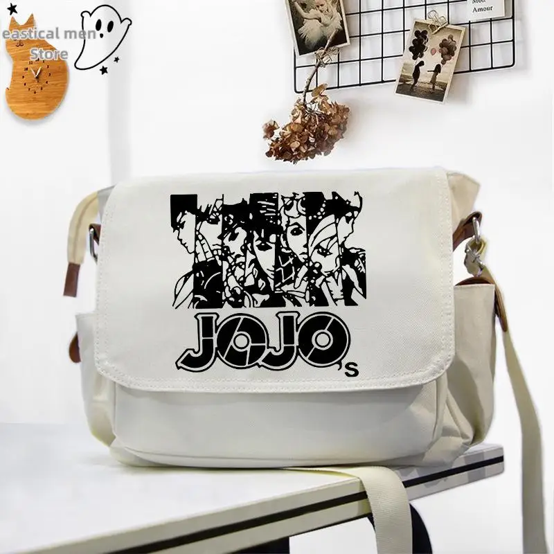 Anime Jojo's Bizarre Adventure Cosplay Bag Student Oxford Shoulder Bags Apricot 3D Print Messenger Bag Men High School Jk Bag