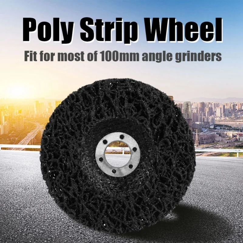 

5Pcs 100mm Black Poly Strip Wheel Disc Paint Rust Removal Tool For Angel Grinders