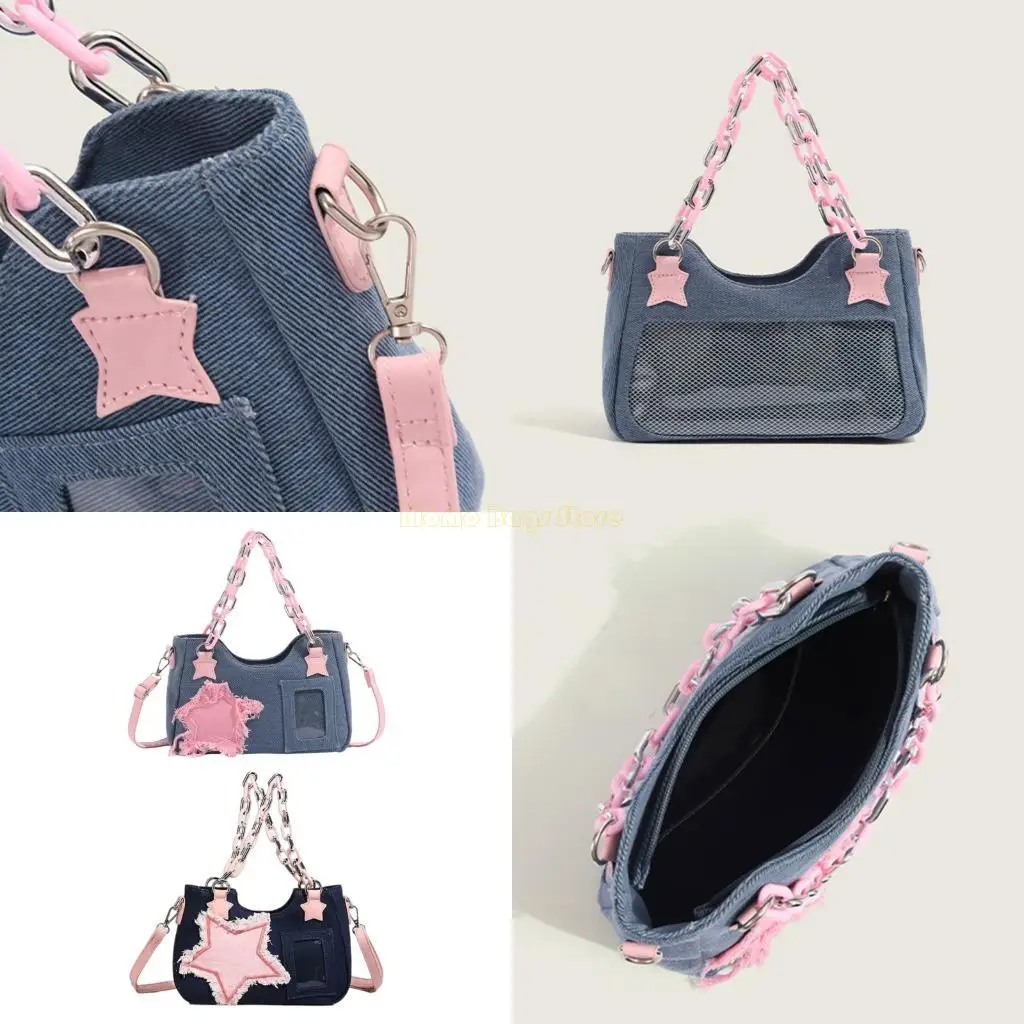 

X90D Japanese Crossbody Bags With Chain Designs Elegant Jean Underarm Bag