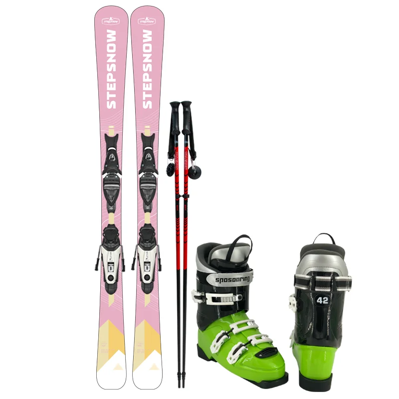 STEPSNOW Women Ski Set Bindings Steel Edge Wholesale Price Winter Sports Gear Cap Construction Skiing Board Boots