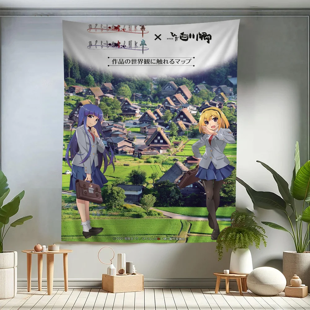 Higurashi, wenn sie klassischen Film hängen böhmischen Wandteppich böhmischen Wandteppiche Mandala Kawaii Raum dekor weinen