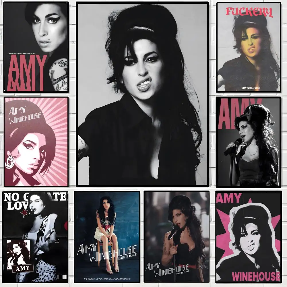 A-Amy Winehouse Poster Hochwertige Vintage-Drucke und Poster für Zuhause, Bar, Café, ästhetische Wandkunst.