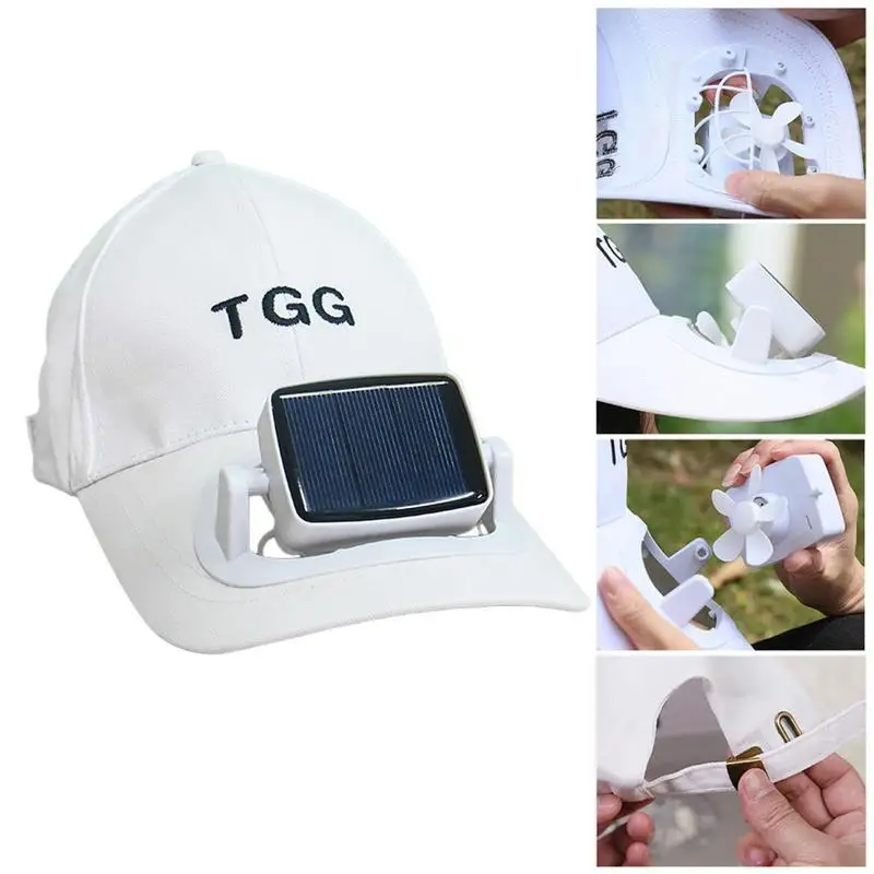 Solar Powered Fan Hat Summer Sunshade Hat Unisex Outdoor Men Women Hat Solar Energy & USB Charging Fan Caps Peaked Sun Visor Hat