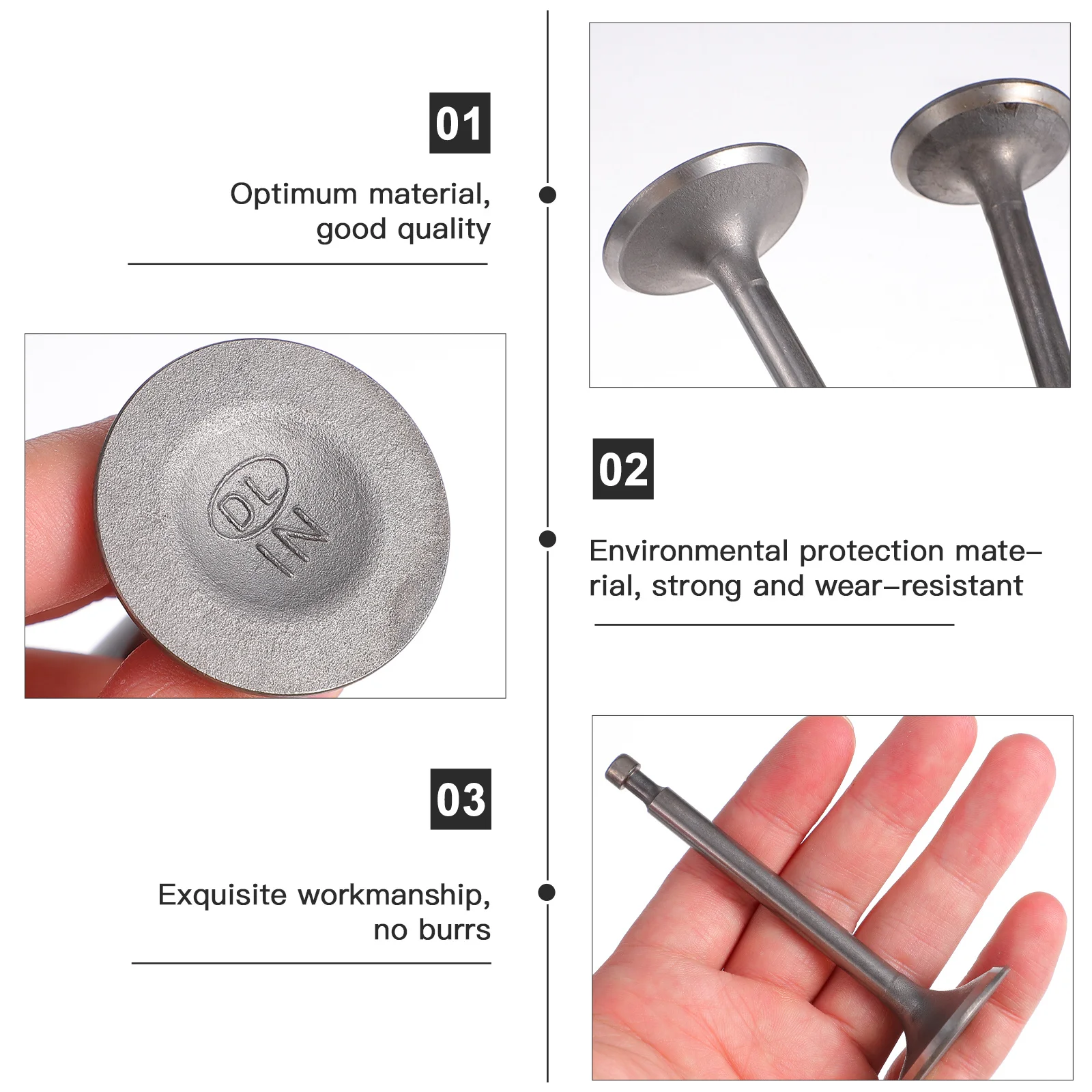 

2Pcs Motorcycle Intake Exhaust Valves Generator Accessories Durable LongLasting Outdoor HighQuality Practical Valve