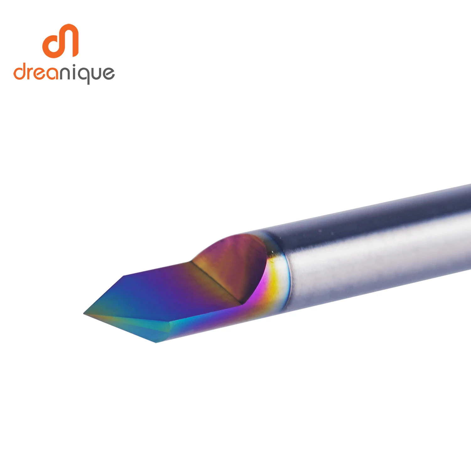 Dreanique 1 Stück DLC-beschichteter 3,175 mm Schaft V-förmiger Fräser mit flachem Boden – Detail 13