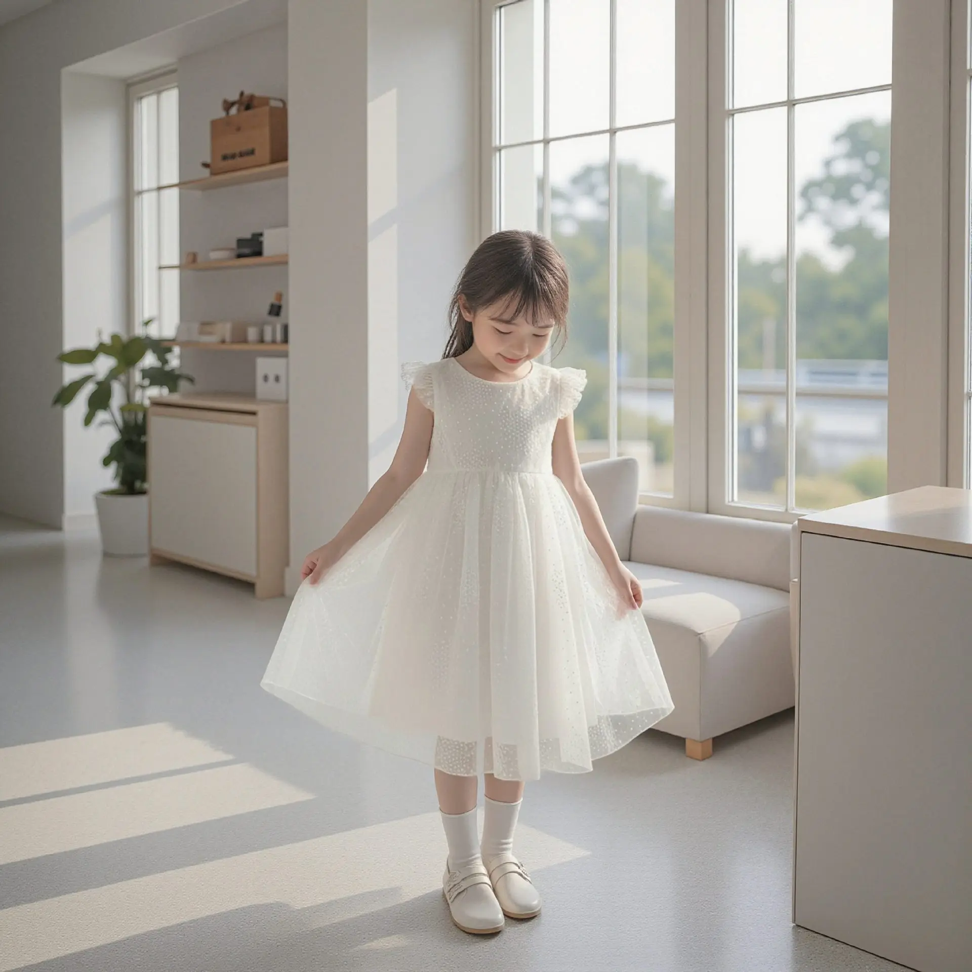 2026 Summer Fashion Little Girls Butterfly Wing Decor Fluffy Mesh Princess Dress Cute Elegant Toddler Baby Girls Daily Wear