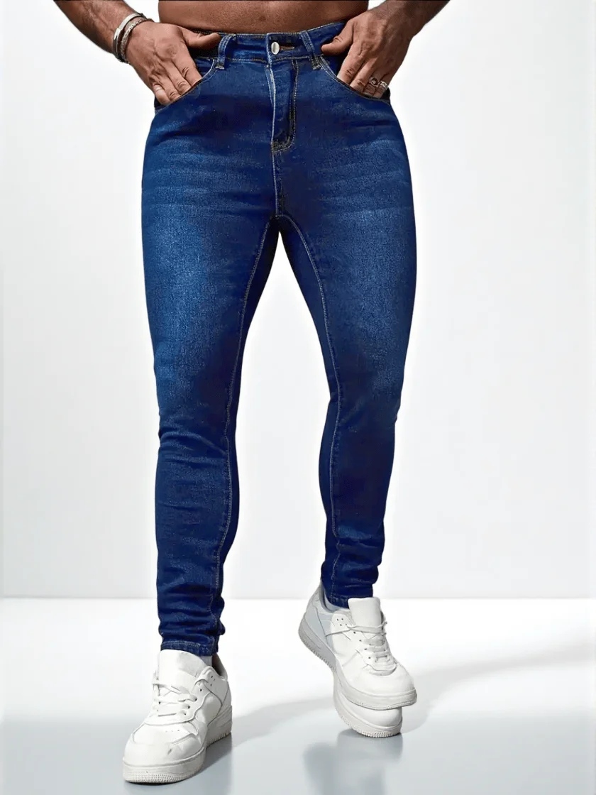 

Men's Slim FitStretch Jeans Casual Daily Style, Blue Autumn Winter Style, Suitable for All Seasons