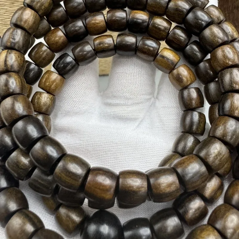 Vietnam Nha Trang White Kyara Agarwood 108 Natural Old Material Bracelet Buddhist Prayer Beads with Frost Finish - view 2