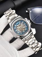 Men automatic watch luxury mechanical watches waterproof business skeleton wholesale stainless steel gift man watch
