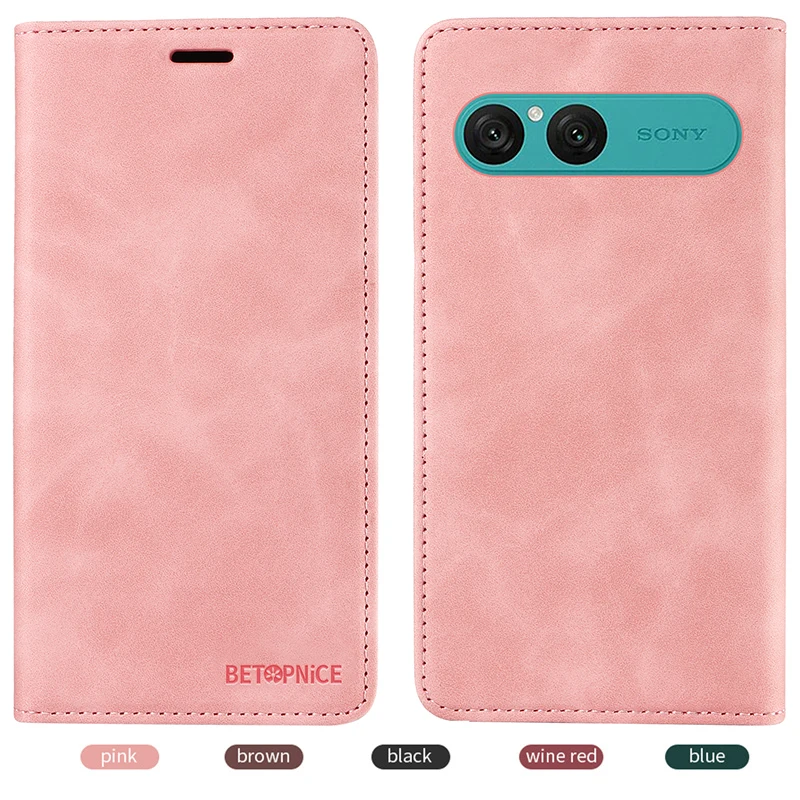 Capa Magnética Wallet para Sony Xperia 10 VII, Capa de Couro Flip para Sony Xperia10 VII, Fundas com Suporte e Slot para Cartão