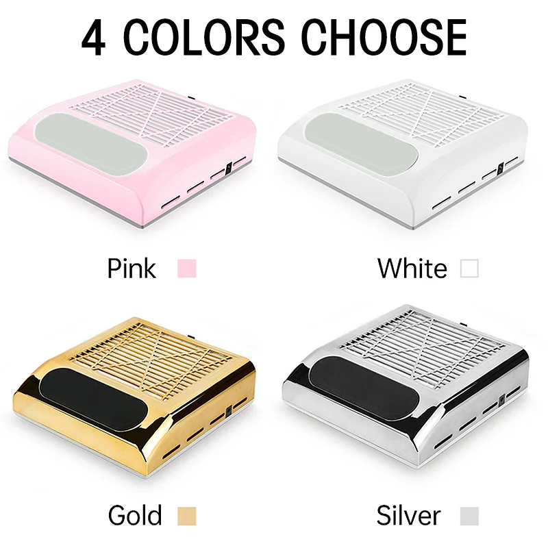 Colector de polvo de uñas al vacío para manicura, Extractor de uñas con ventilador de ajuste, 150W