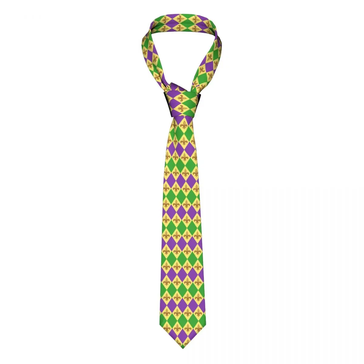 

Casual Arrowhead Skinny Mardi Gras Fleur De Liz Necktie Slim Tie For Party Formal Tie