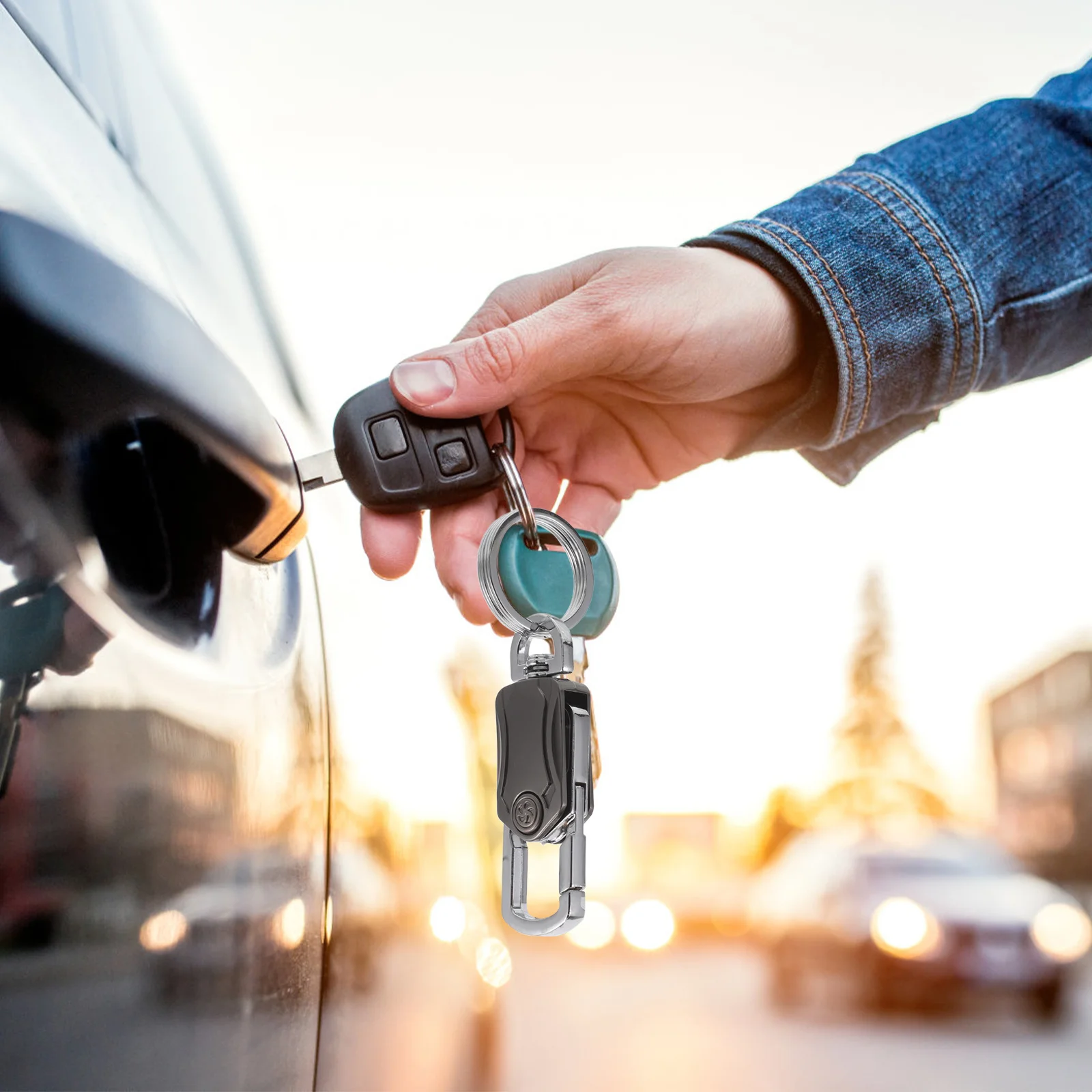 3Pcs Retro Fidget Keychain: Smooth Rolling Metal Spinner for - Portable Bag Wallet Charm - Unique Gift for Work School